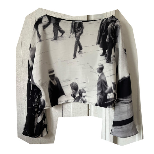 Dolman in Printed Silk Charmeuse