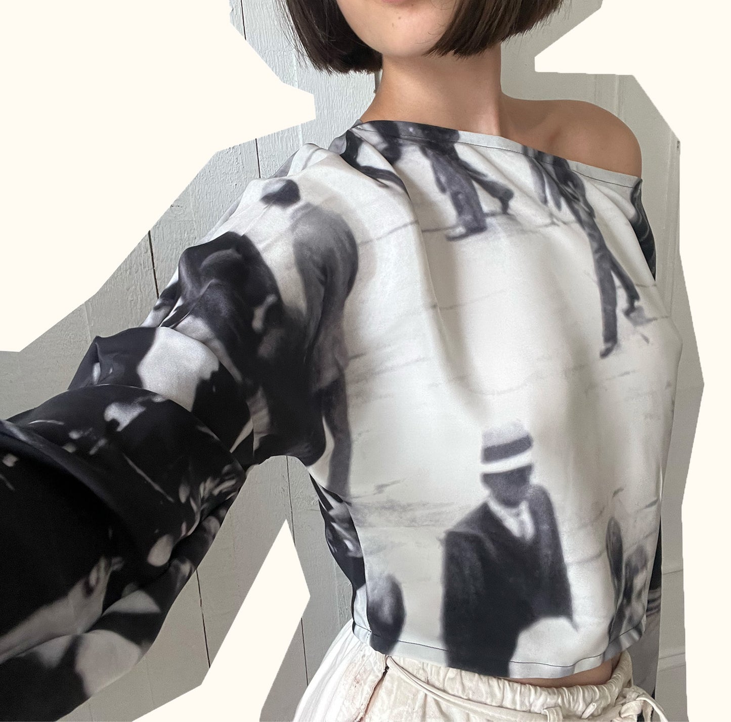 Dolman in Printed Silk Charmeuse