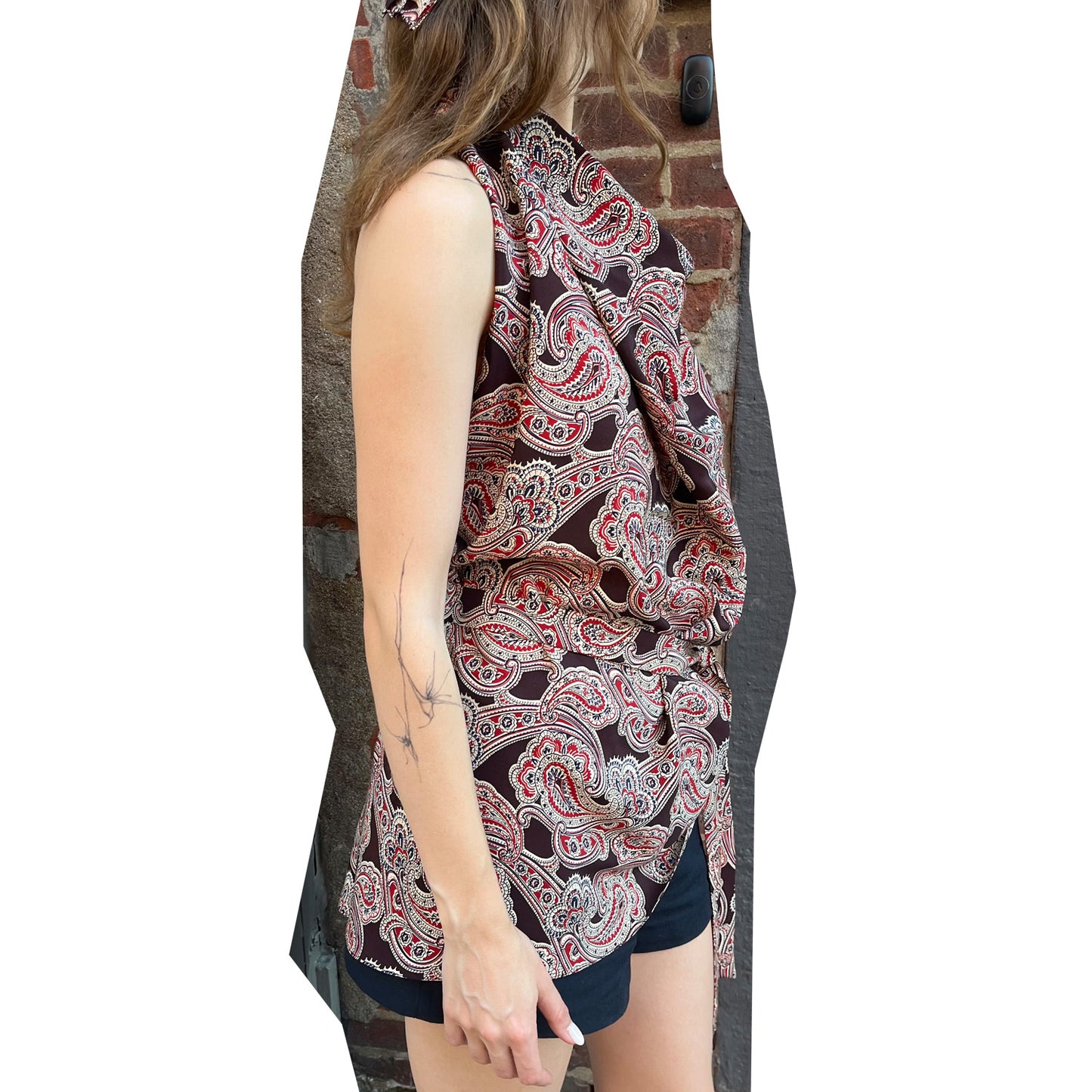 Halter in Paisley Crepe de Chine