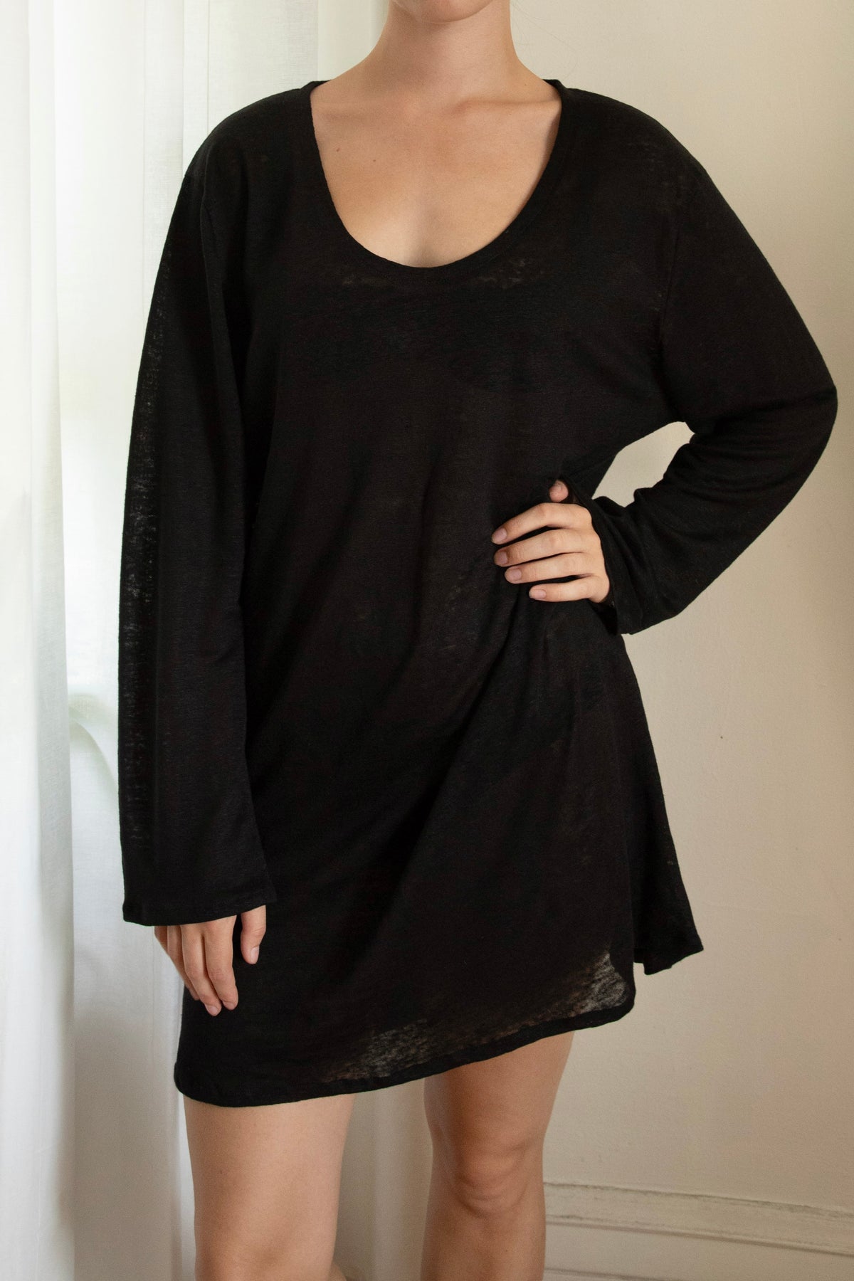 Long Sleeve Mini - Linen Jersey