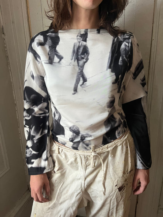 Dolman in Printed Silk Charmeuse