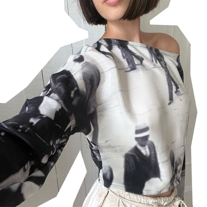 Dolman in Printed Silk Charmeuse