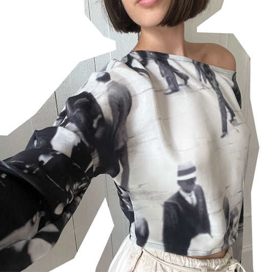 Dolman in Printed Silk Charmeuse