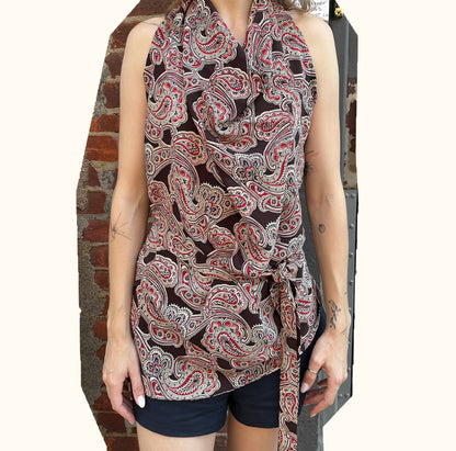 Halter in Paisley Crepe de Chine