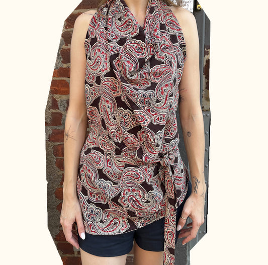 Halter in Paisley Crepe de Chine
