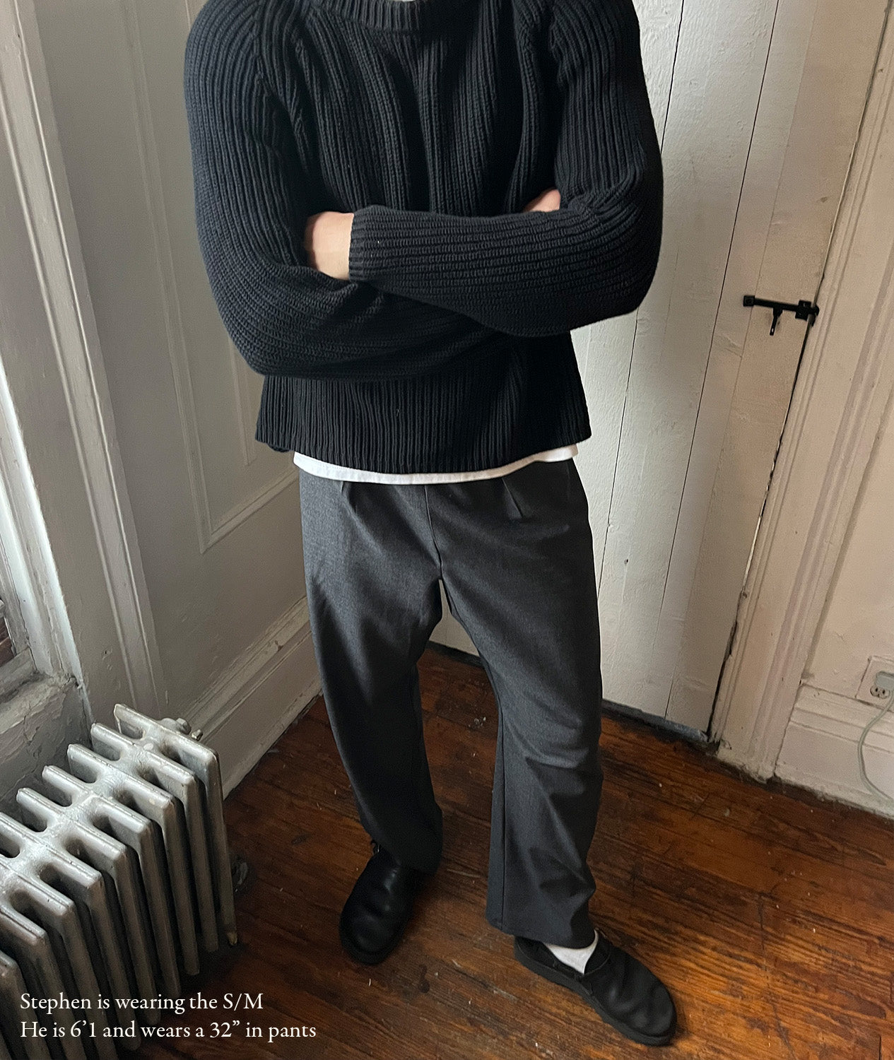 Drawstring Trouser in Italian Grey Wool Suiting